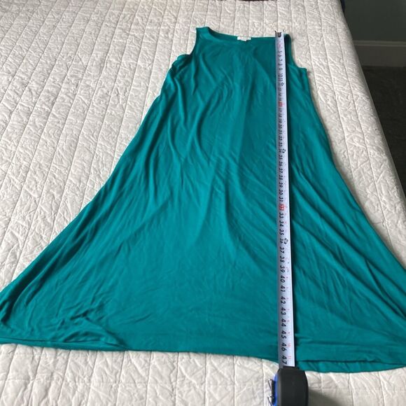 J. Jill Teal Sleeveless A-Line Flowy Maxi Dress Pockets XS - Picture 9 of 10